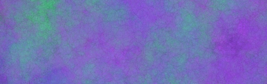 A colorful. bubbly field of meandering branches in purples and aquas.